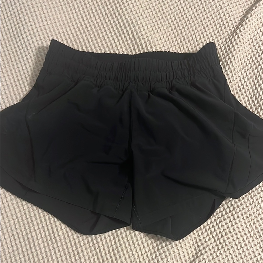 Lululemon Athletica Black Athletic Shorts with Layered Design
